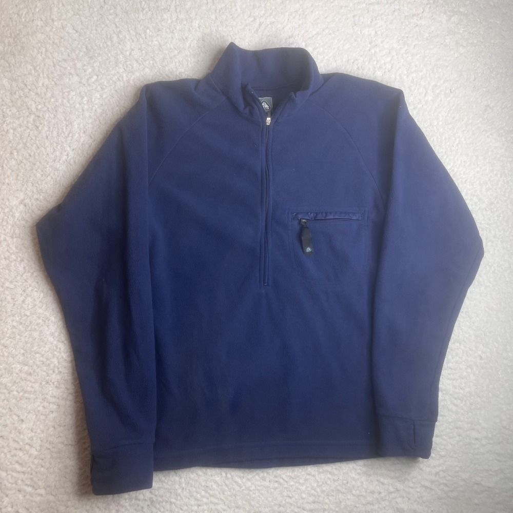 Nike ACG Fleece Pullover Mens Medium Navy Blue Vintage 1/4 Zip Thermal Layer 2